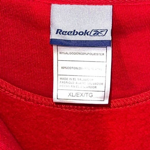 Reebok Houston Texas Sweatshirt Men XLarge Red Pullover 1/4 Zip Long Slv Fleece - Picture 7 of 13